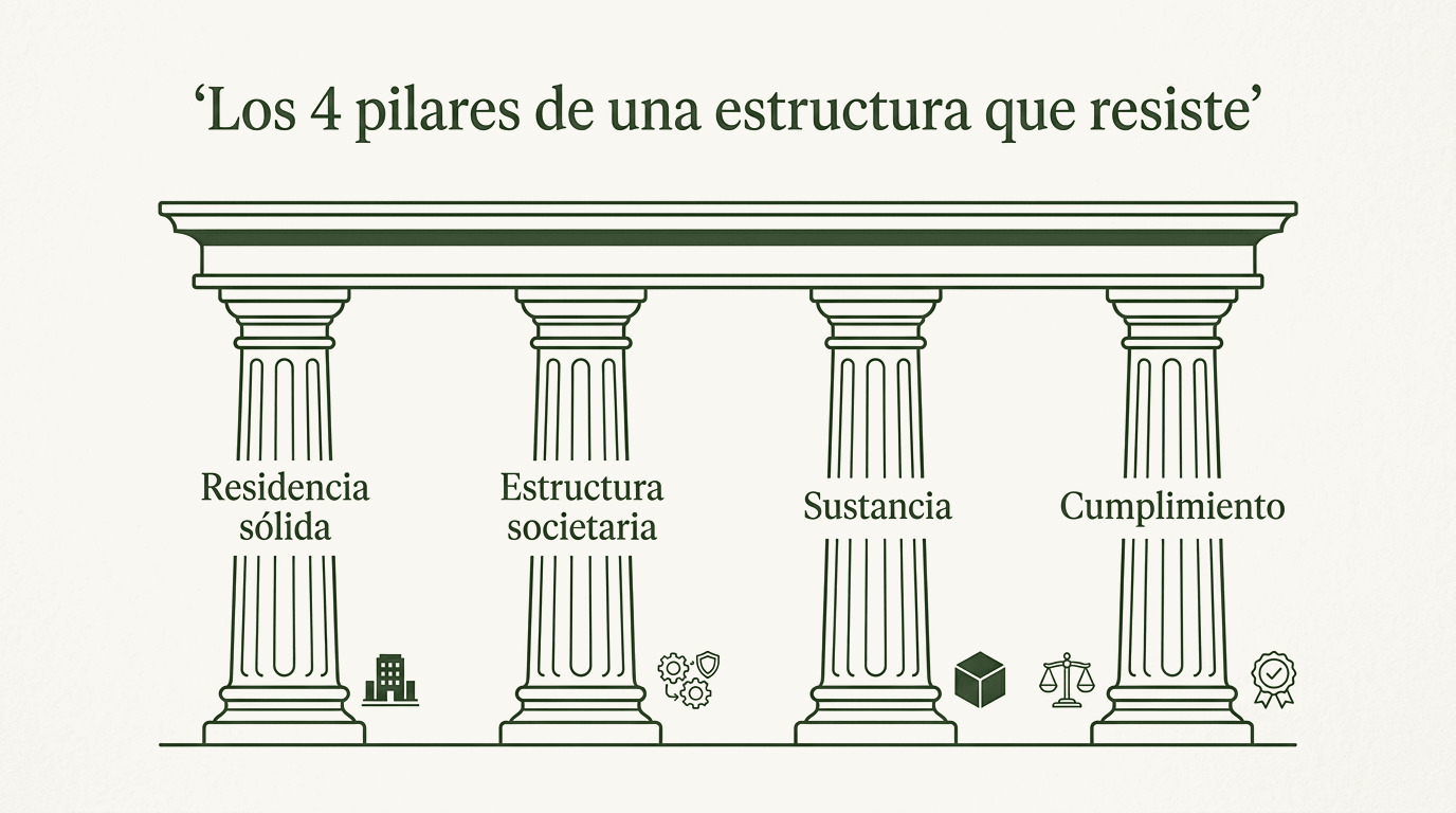 Los cuatro pilares de una estructura fiscal: residencia sólida, estructura societaria, sustancia y cumplimiento